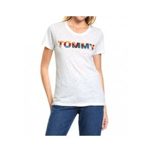 Tommy Hilfiger dámské smetanové tričko - M (113)
